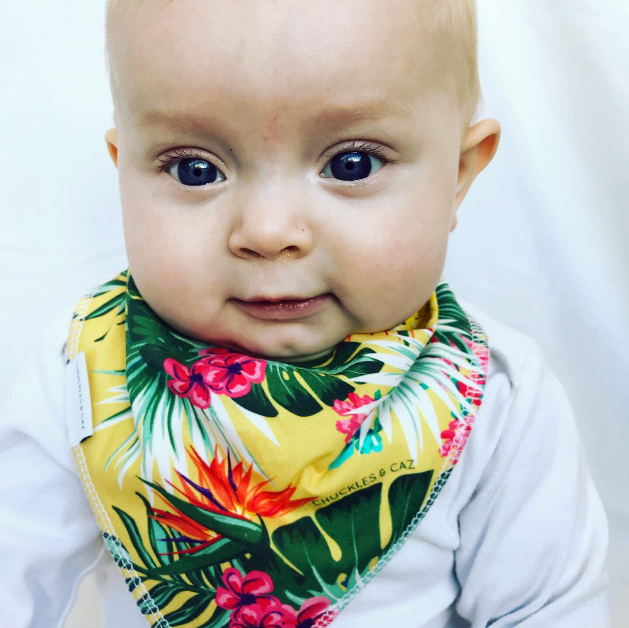 Yellow Hawaiian Dribble Bib - Chuckles & Caz