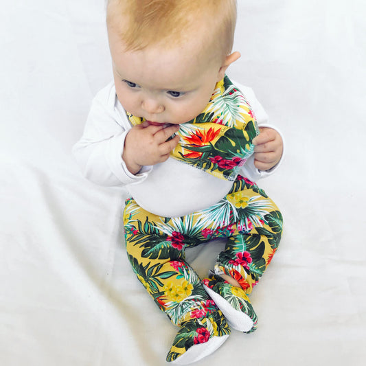 Yellow Hawaiian Baby Booties - Chuckles & Caz