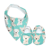 Aqua Koala & Kangaroo Baby Booties & matching Dribble Bib - Gift Set - Chuckles & Caz