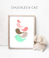 Little Coral Birds In A Pile Digital Artwork - Chuckles & Caz