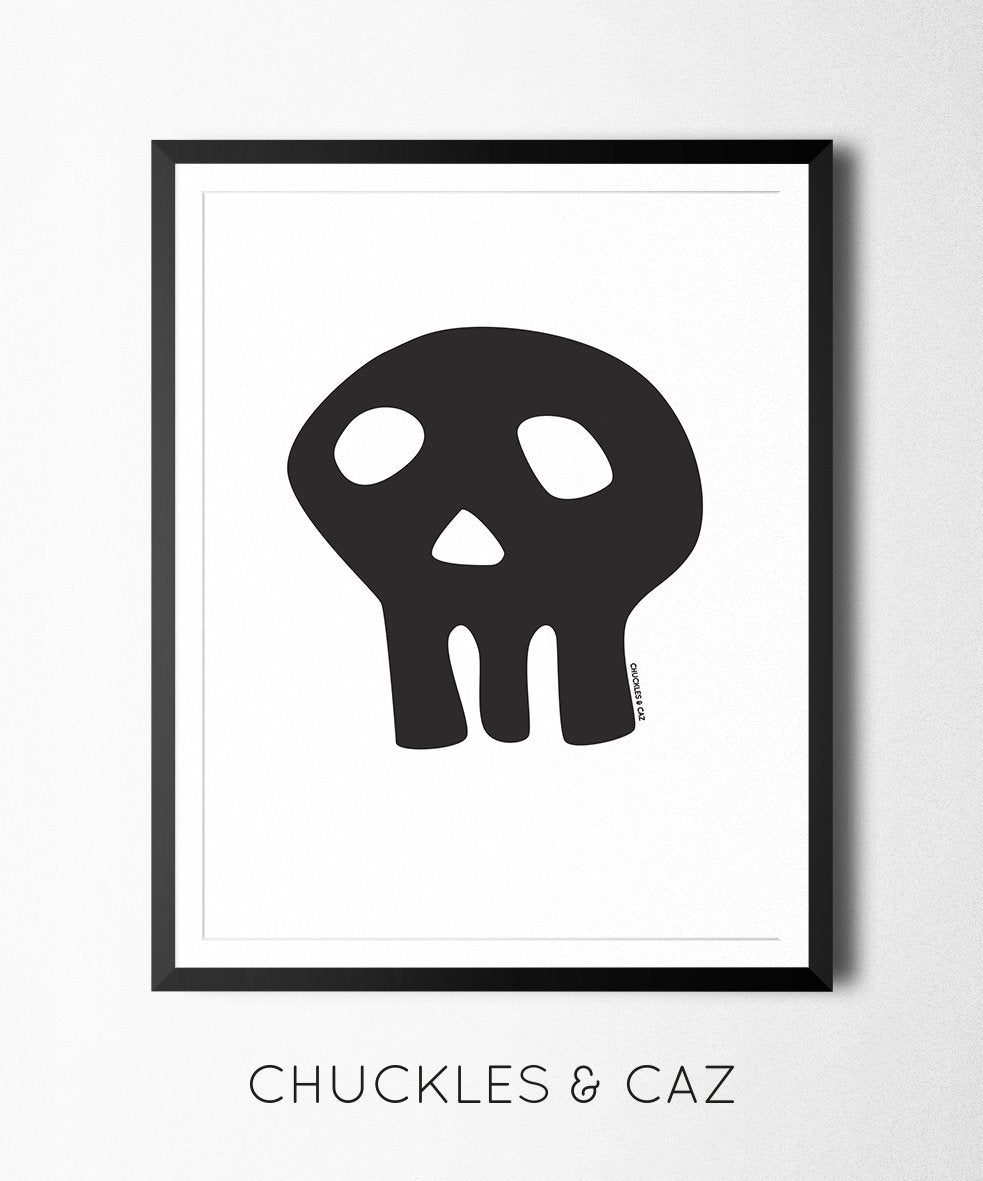 Black Skull Digital Artwork - Chuckles & Caz