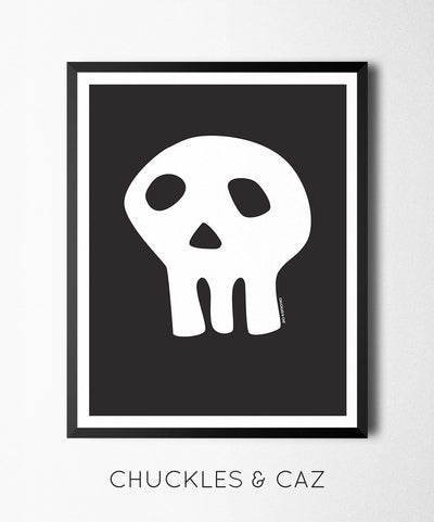 White Skull Digital Artwork - Chuckles & Caz