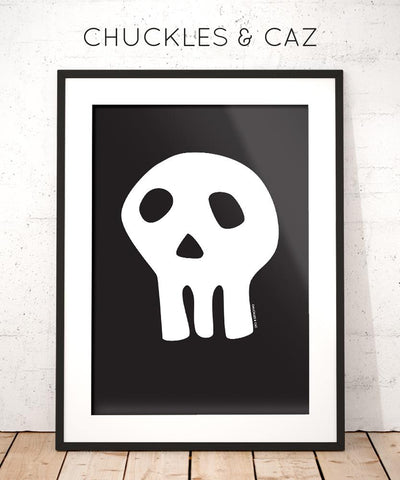 White Skull Digital Artwork - Chuckles & Caz
