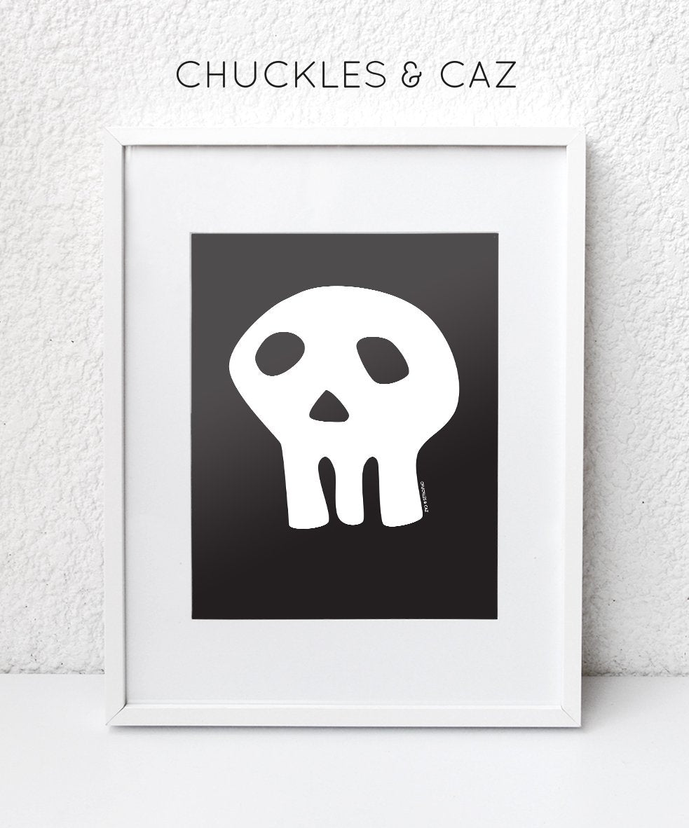 White Skull Digital Artwork - Chuckles & Caz