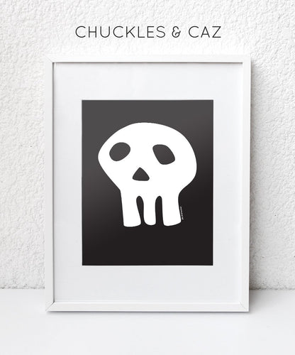 White Skull Digital Artwork - Chuckles & Caz