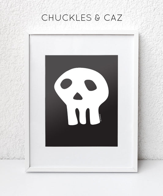 White Skull Digital Artwork - Chuckles & Caz