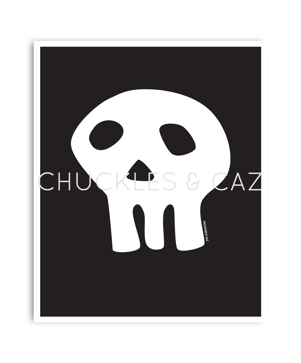 White Skull Digital Artwork - Chuckles & Caz