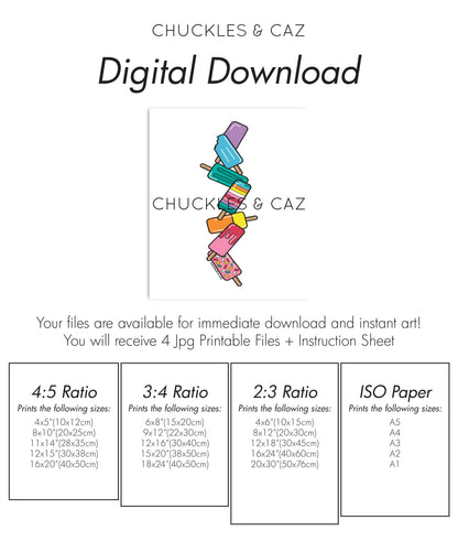 White Stack Ice Blocks Digital Artwork - Chuckles & Caz