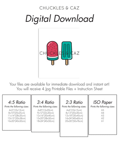 Green Ice Blocks on White Digital Artwork - Chuckles & Caz