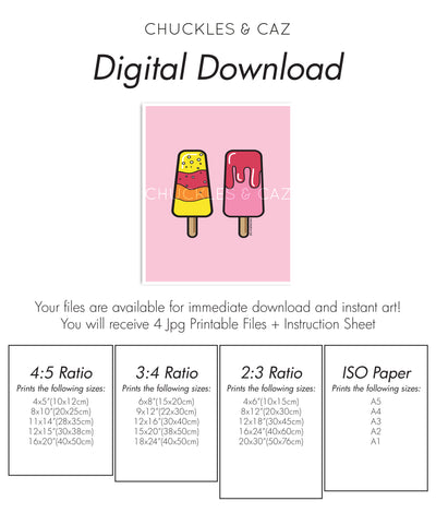 Pink Ice Blocks on Pink Digital Artwork - Chuckles & Caz