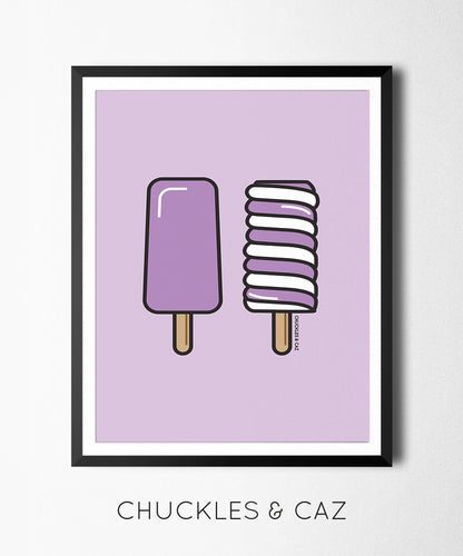 Purple Ice Blocks on Purple Digital Artwork - Chuckles & Caz