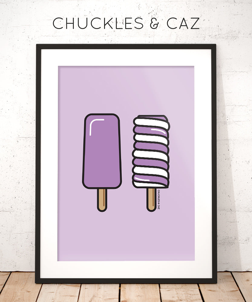 Purple Ice Blocks on Purple Digital Artwork - Chuckles & Caz