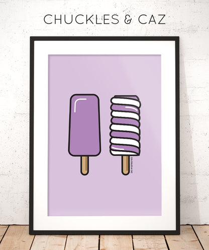 Purple Ice Blocks on Purple Digital Artwork - Chuckles & Caz
