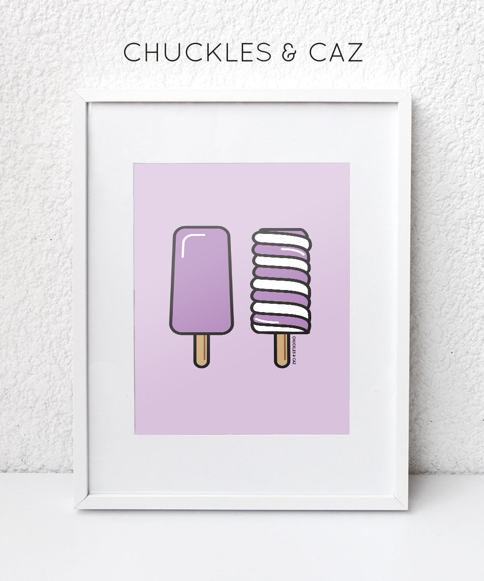 Purple Ice Blocks on Purple Digital Artwork - Chuckles & Caz