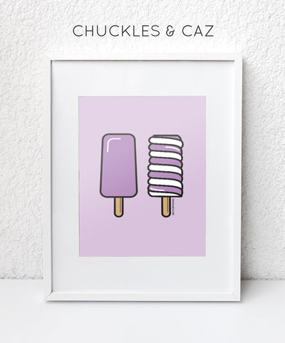 Purple Ice Blocks on Purple Digital Artwork - Chuckles & Caz