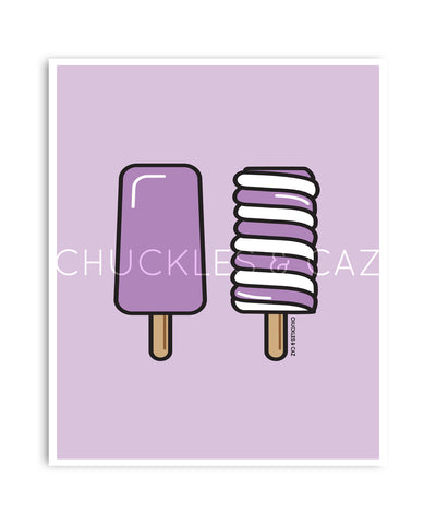 Purple Ice Blocks on Purple Digital Artwork - Chuckles & Caz