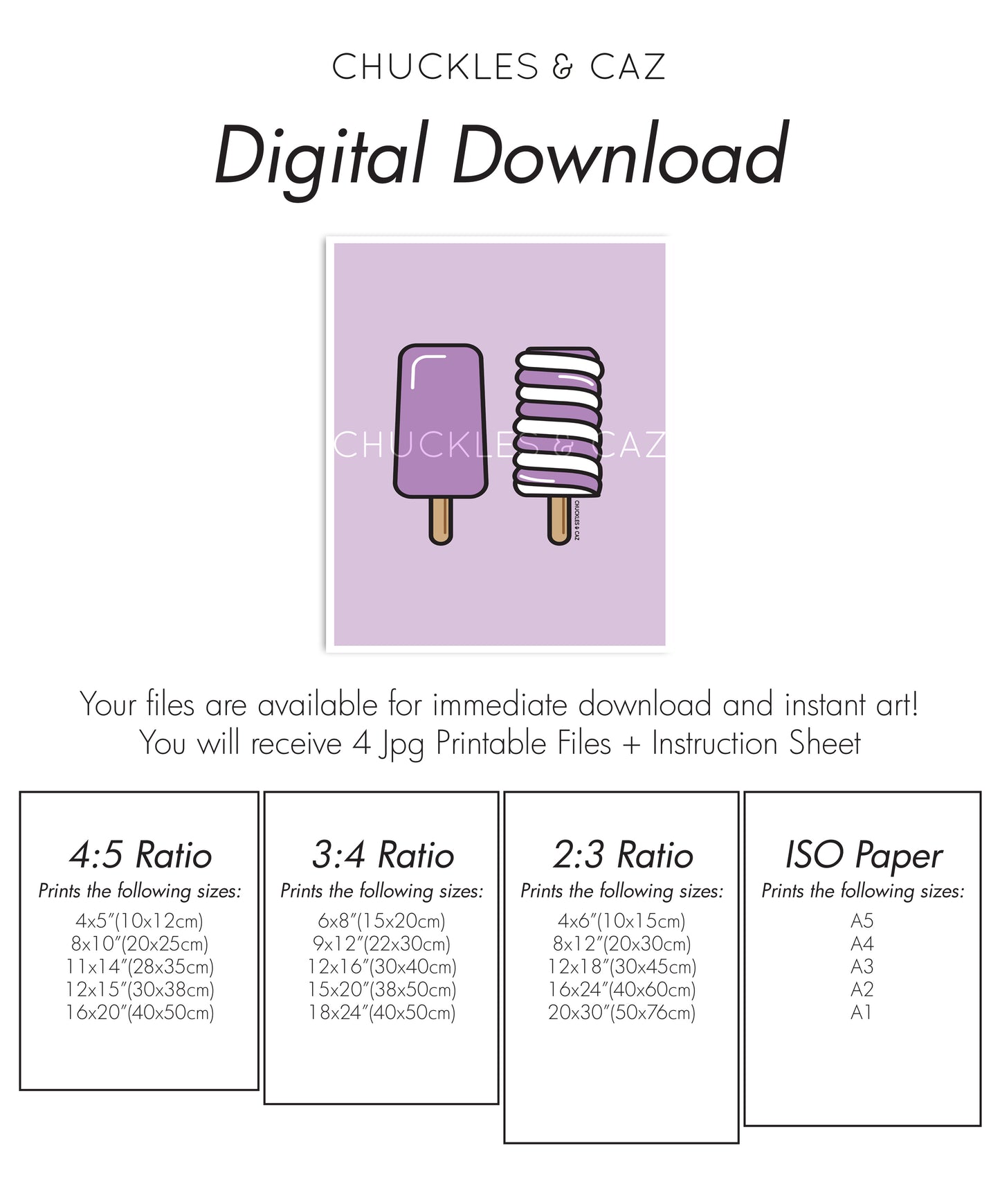 Purple Ice Blocks on Purple Digital Artwork - Chuckles & Caz