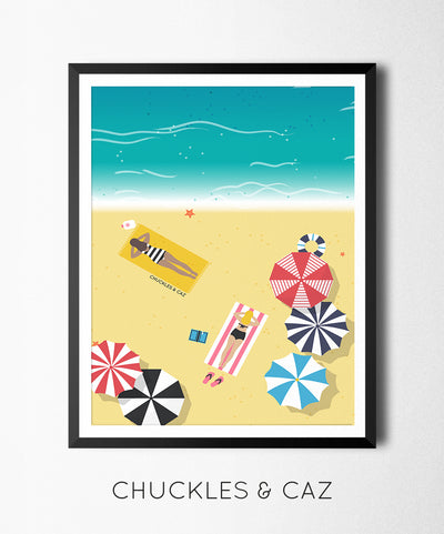 Beach Life Digital Artwork - Chuckles & Caz