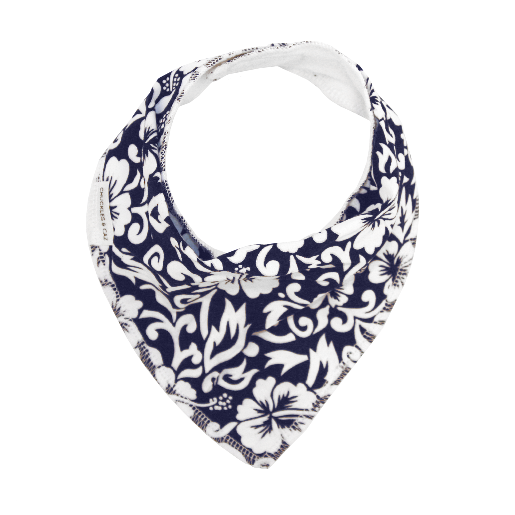 Dark Blue Hawaiian Dribble Bib - Chuckles & Caz