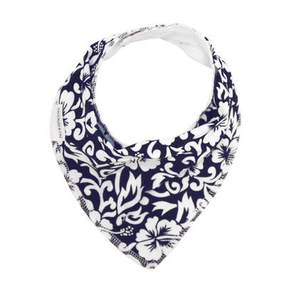 Dark Blue Hawaiian Dribble Bib - Chuckles & Caz