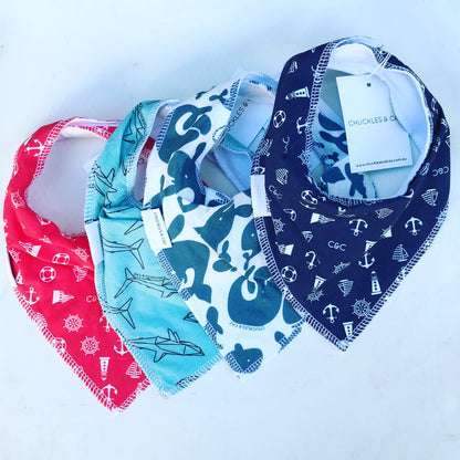 Geo Shark Dribble Bib - Chuckles & Caz