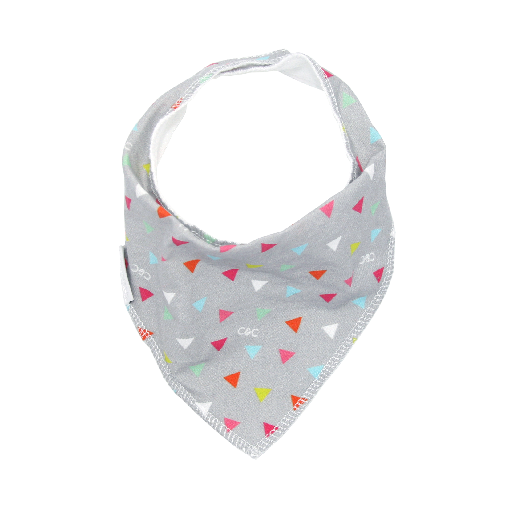 Grey Triangles Dribble Bib - Chuckles & Caz