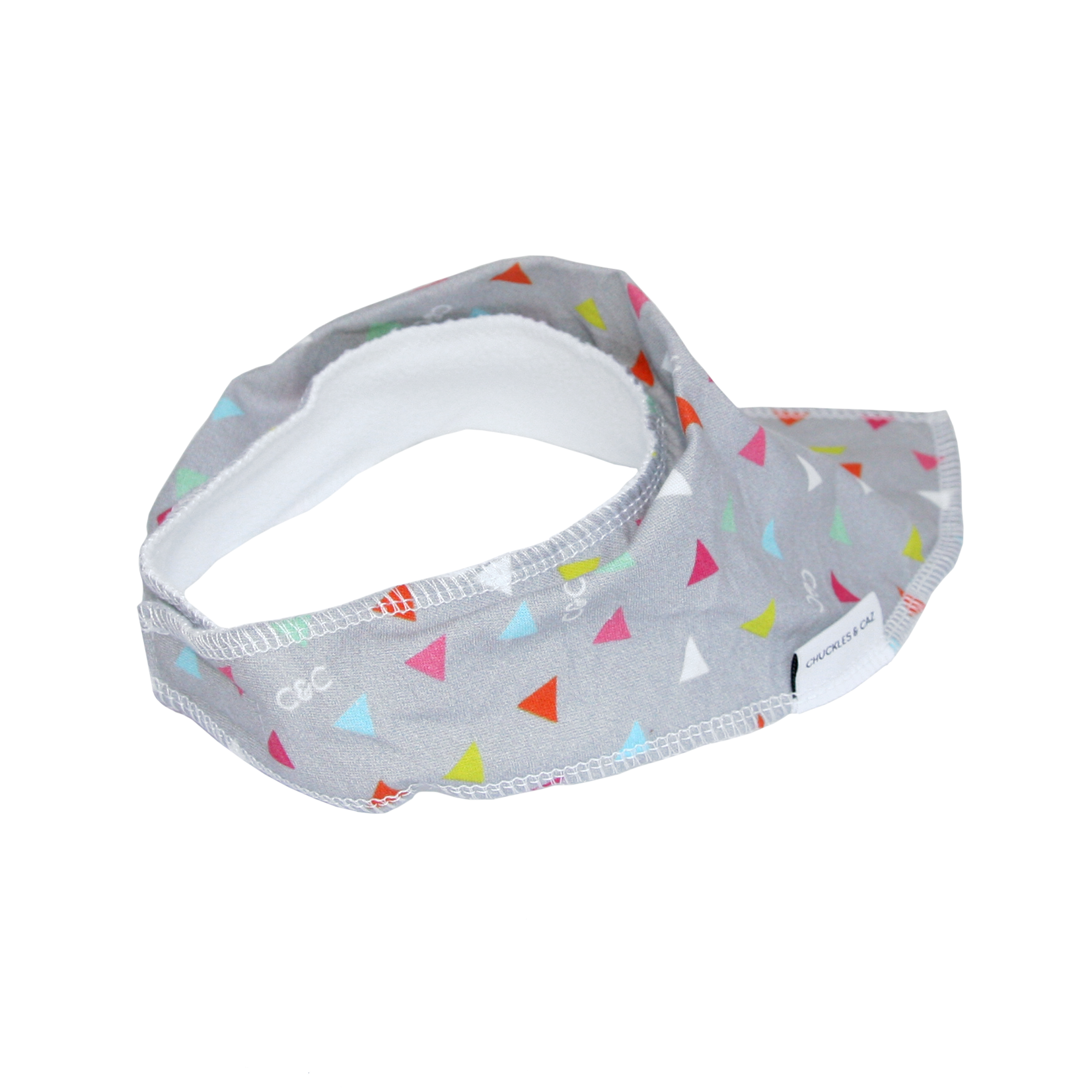 Grey Triangles Dribble Bib - Chuckles & Caz