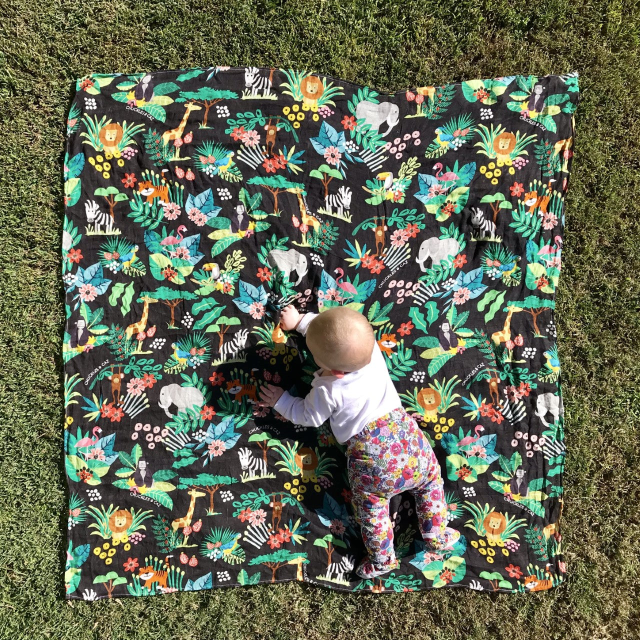 Reversible Neoprene Tote Bag & Muslin Swaddle - Gift Set - Chuckles & Caz