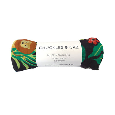 Jungle Muslin Swaddle - Chuckles & Caz
