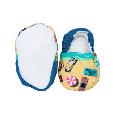 Manly Beach Baby Booties & matching Dribble Bib - Gift Set - Chuckles & Caz