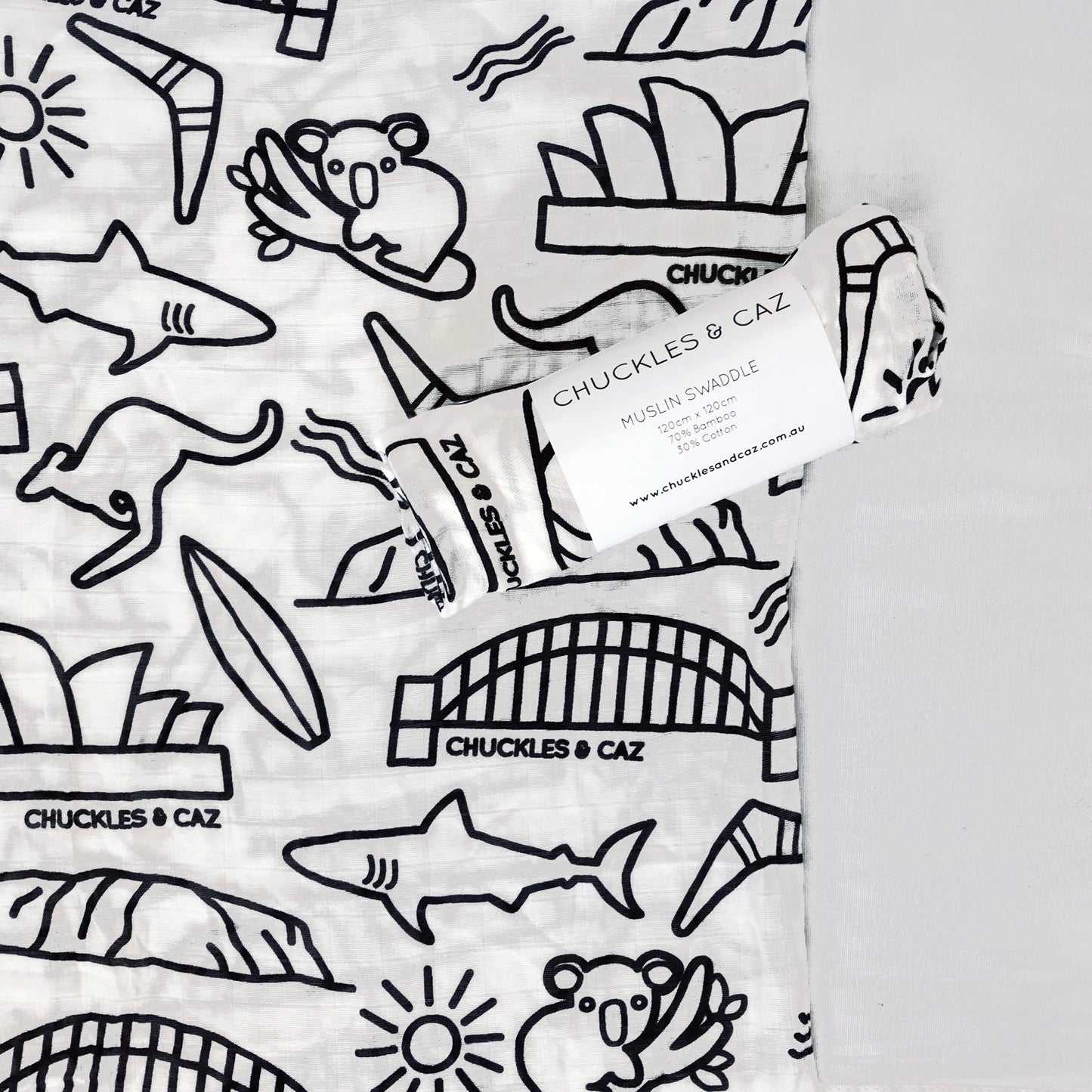 Australian Icon Muslin Swaddle - Chuckles & Caz