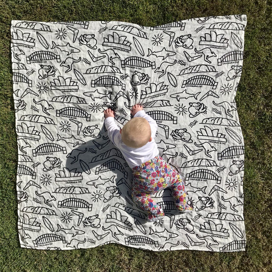 Australian Icon Muslin Swaddle - Chuckles & Caz