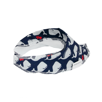 Navy & White Whales Dribble Bib - Chuckles & Caz