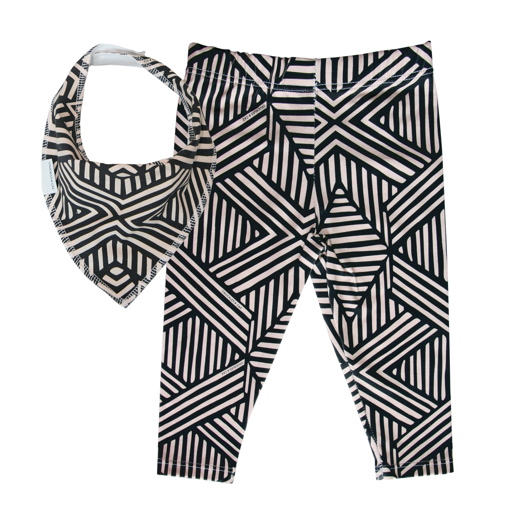 Tribal Geometric Dribble Bib & Leggings - Gift Set - Chuckles & Caz