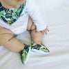 Tropical Palm Baby Booties & matching Dribble Bib - Gift Set - Chuckles & Caz