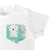 Aqua Koala & Kangaroo Print Pocket Tee & matching Dribble Bib - Gift Set - Chuckles & Caz