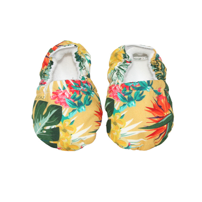 Yellow Hawaiian Baby Booties - Chuckles & Caz