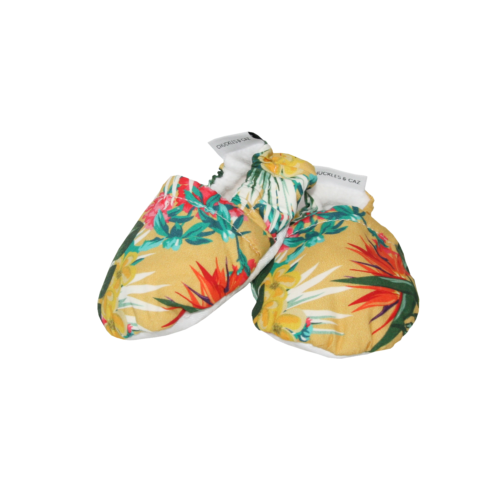 Yellow Hawaiian Baby Booties - Chuckles & Caz