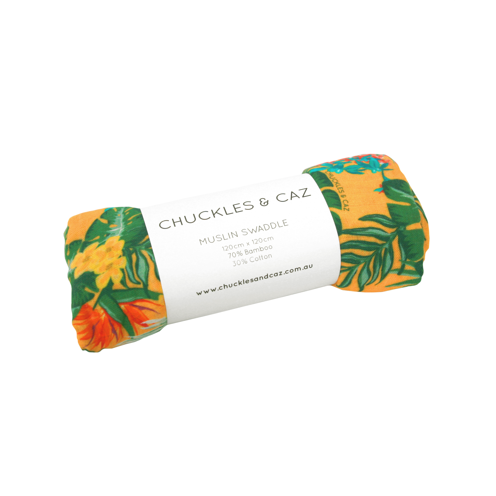 Yellow Hawaiian Muslin Swaddle - Chuckles & Caz